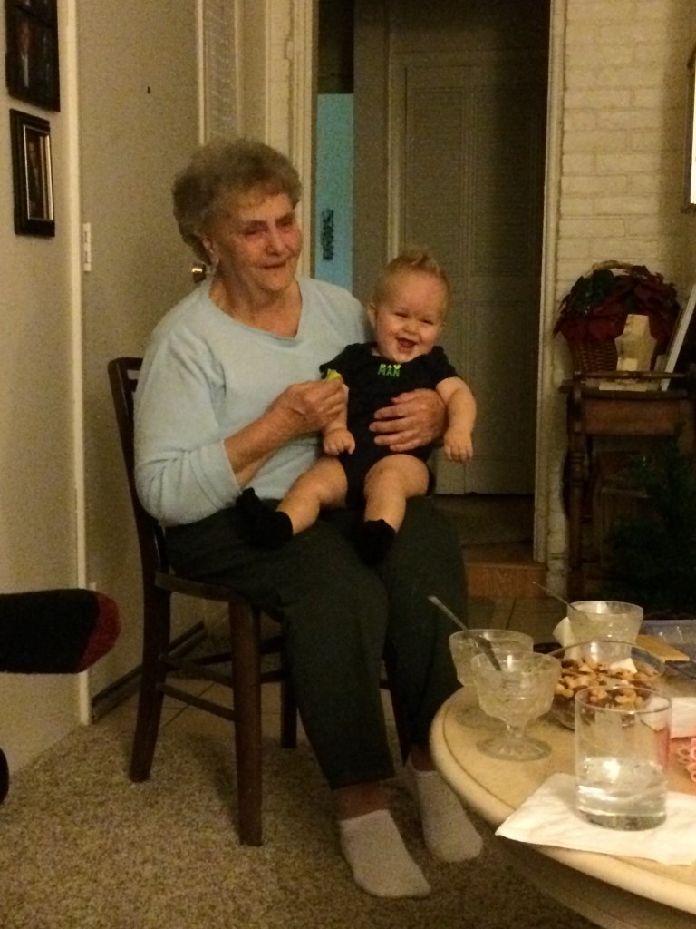 Zac loves his Great Grandma Waters